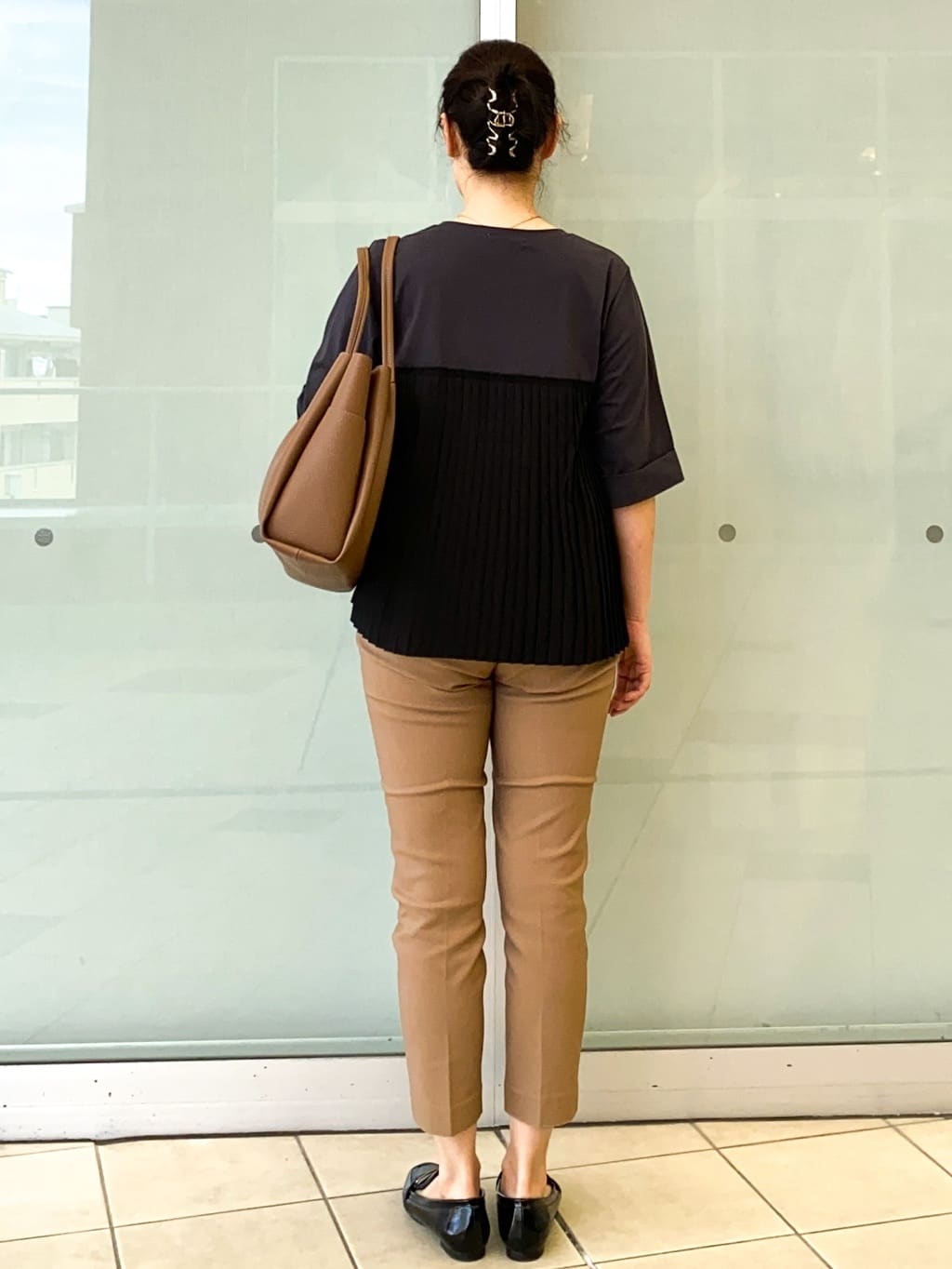 Jeanさんの「OPAQUE.CLIP｜プリーツドッキングカットソー【洗濯機OK】」を使ったコーディネート