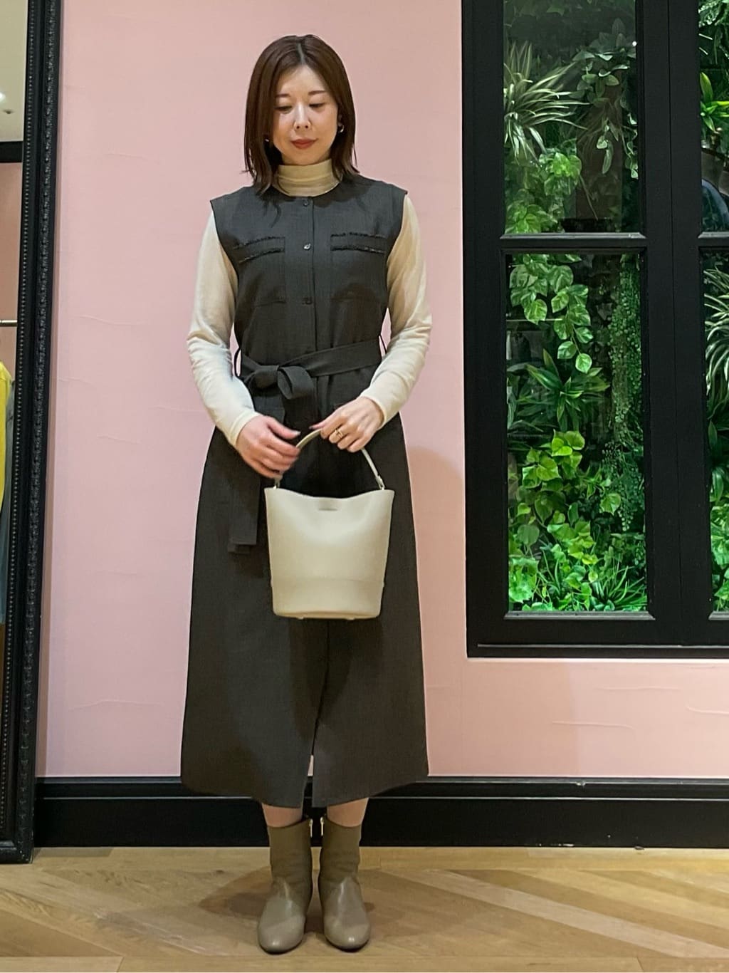 maruさんの「DRESSTERIOR｜【シアー素材】シアータートルトップス」を使ったコーディネート