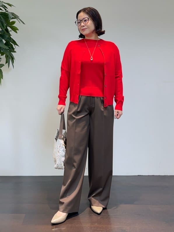 Asamiさんの「UNTITLED｜【アンサンブル可/薄手】ベーシッククルーネックカーディガン」を使ったコーディネート