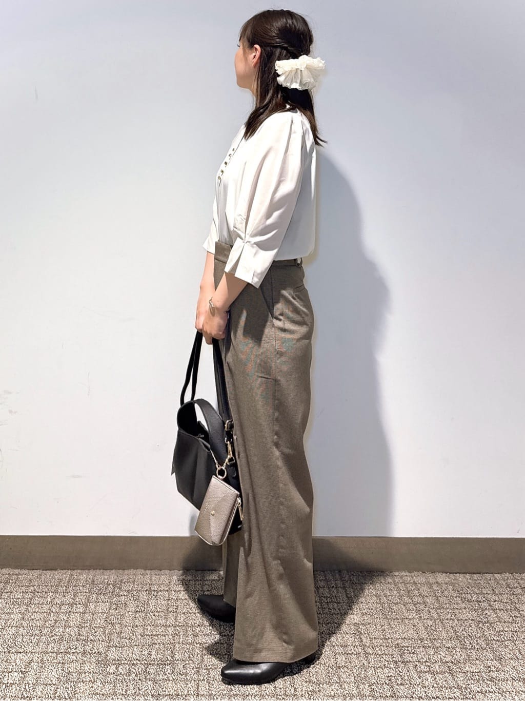 みーさんの「grove｜【洗える】毎日履きたいチェックワイドパンツ」を使ったコーディネート