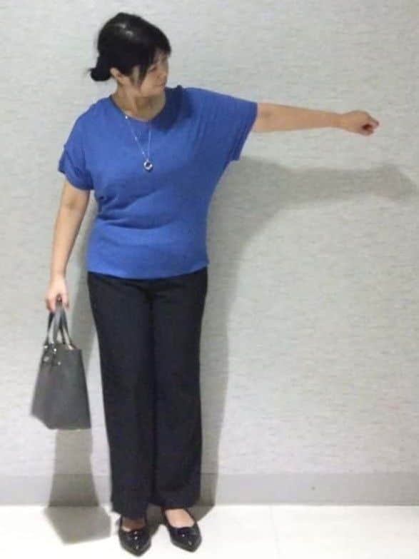 sakoさんの「Reflect｜【撥水加工で裾が汚れにくい◎／ウエスト総ゴム】ワイドストレートパンツ」を使ったコーディネート