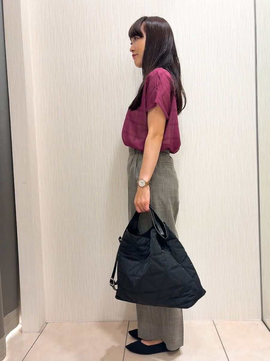 SAHOさんの「UNTITLED｜【シアー】チェックスタンドネックブラウス」を使ったコーディネート