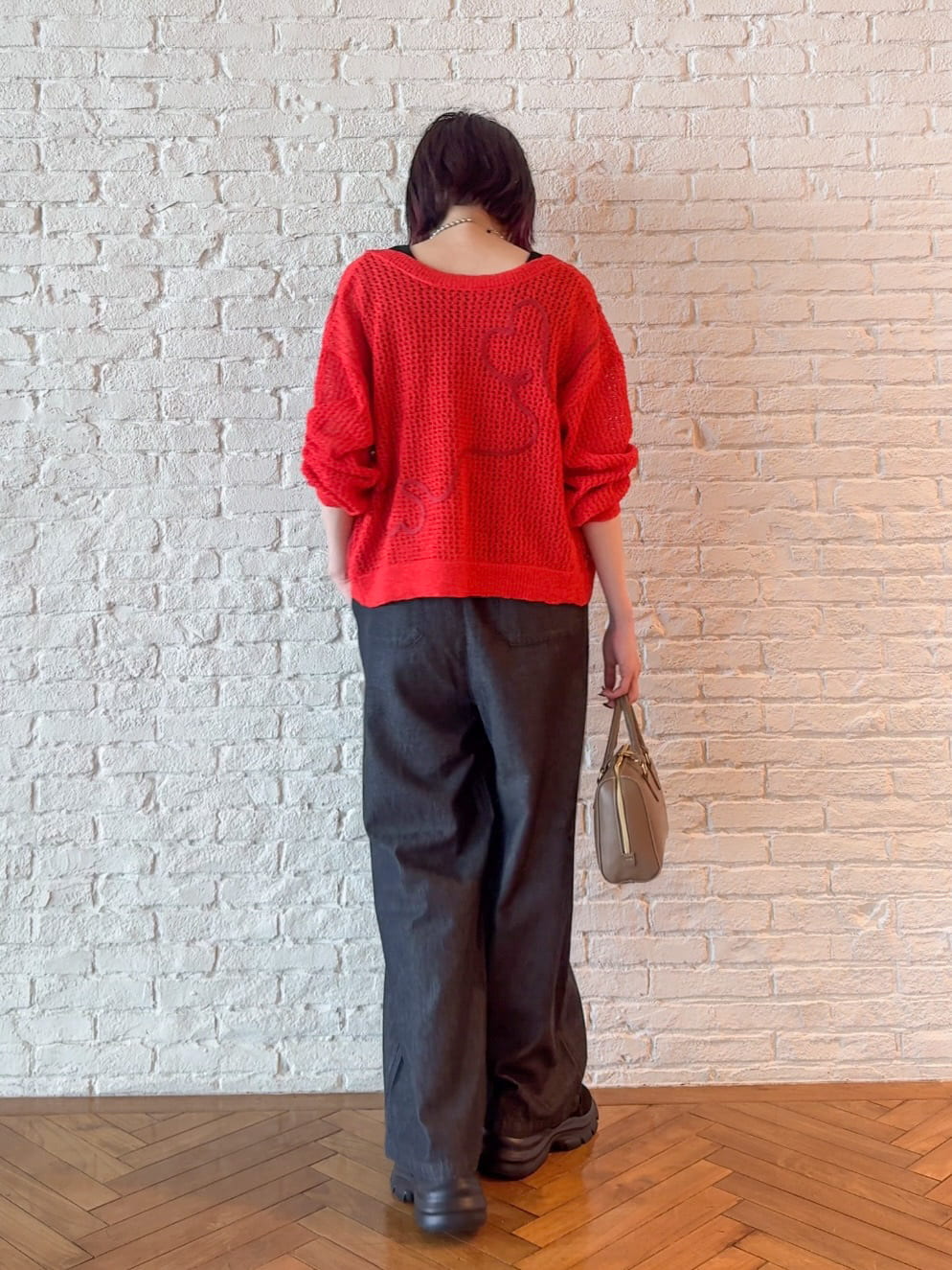 𝐜𝐡𝐢𝐤𝐚さんの「SHOO･LA･RUE｜コード刺繍アソートメッシュカーディガン」を使ったコーディネート