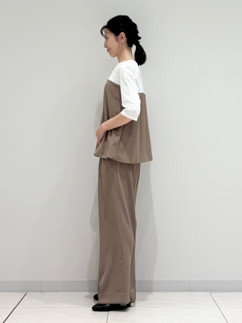 kayoさんの「INDIVI｜【セットアップ可能】ビスチェレイヤード風トップス」を使ったコーディネート