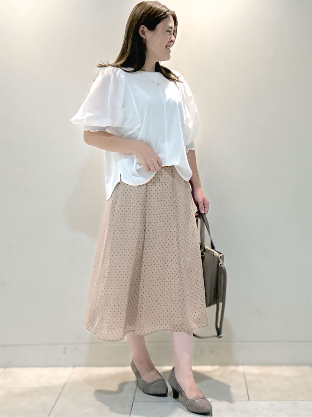 S&auml;K&iuml;さんの「Reflect｜【マシンウォッシュ可／セットアップ可】コツキ柄プリントフレアスカート」を使ったコーディネート