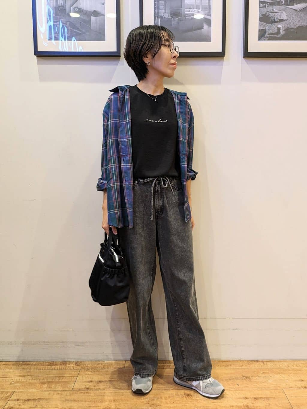 Akiさんの「SHOO･LA･RUE｜【洗濯機可/S-LL】程よい抜け感 大人のチェックシャツ」を使ったコーディネート