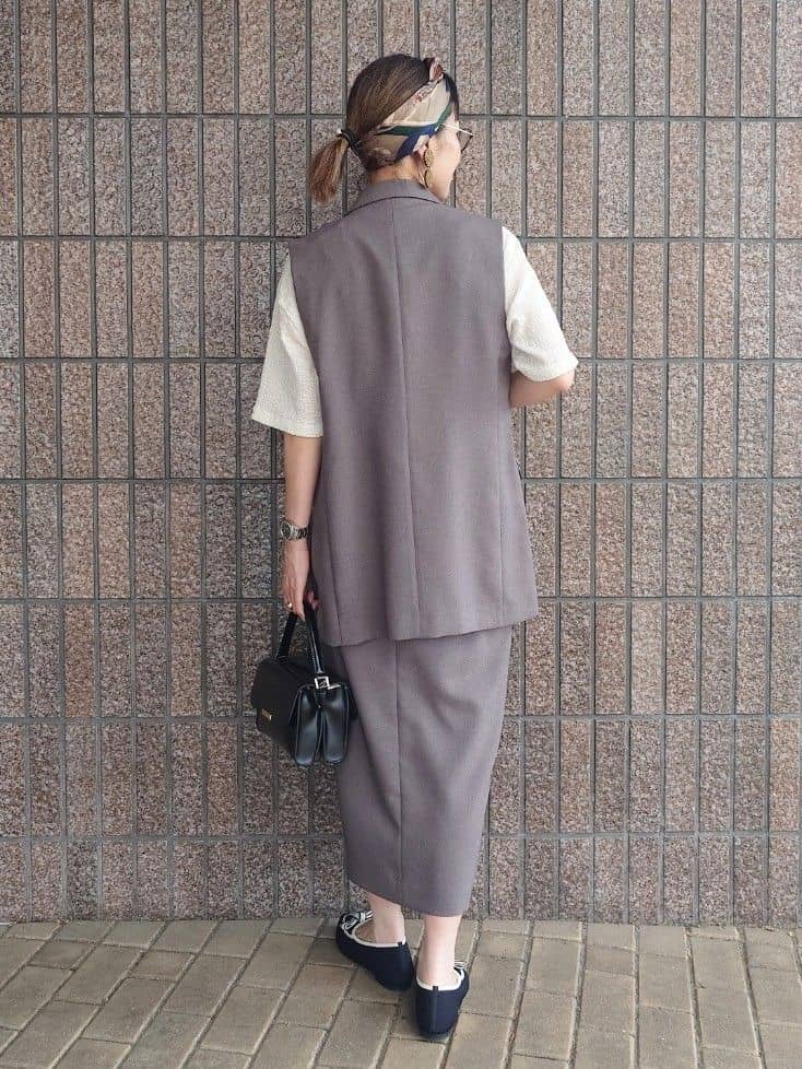 MUTSUKOさんの「UNTITLED｜【セットアップ可/洗える】スラブテーラードカラージレ」を使ったコーディネート