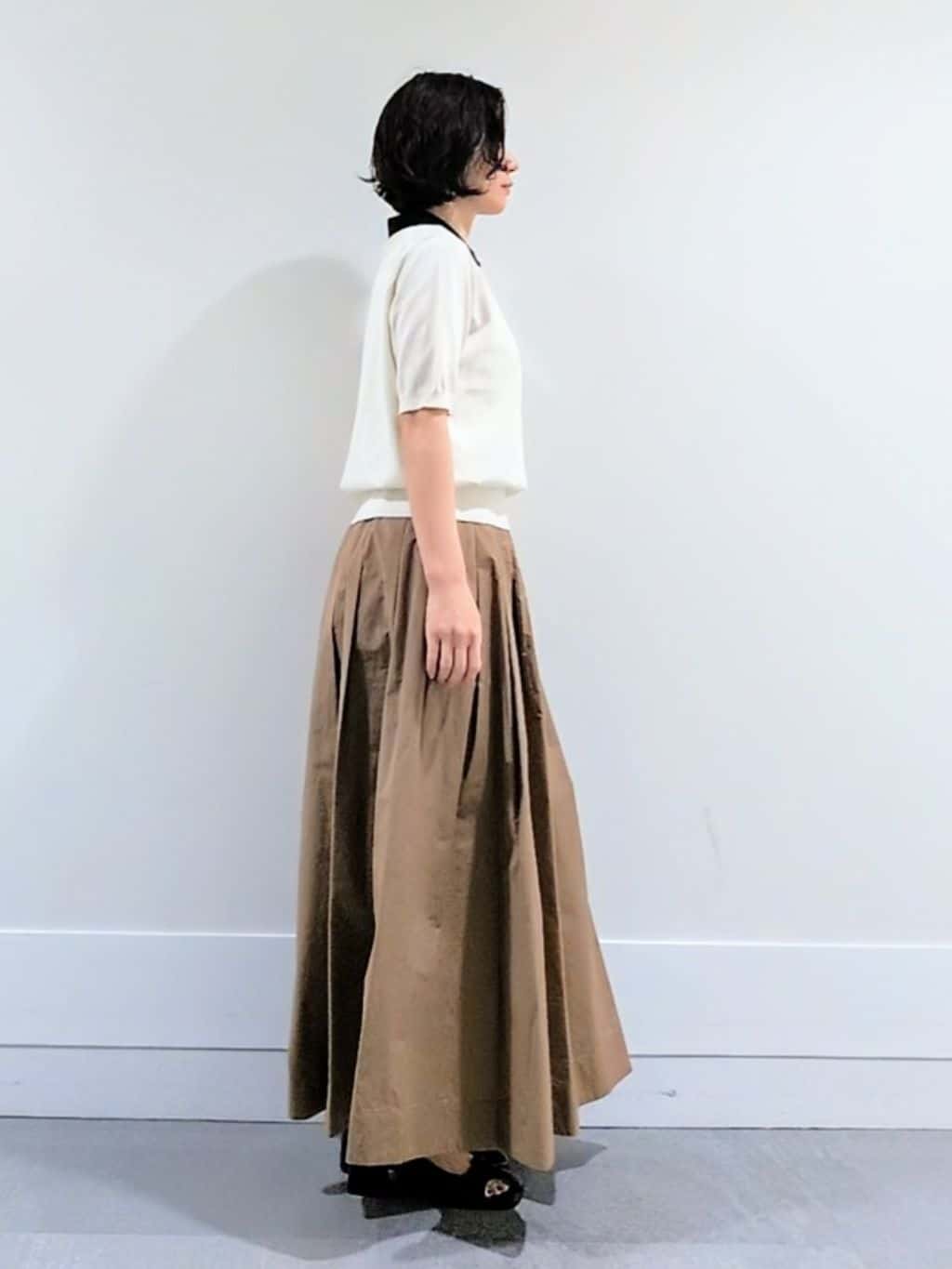 ミズタさんの「UNTITLED｜【トレンド/きれいめ】5分袖ポロニット」を使ったコーディネート