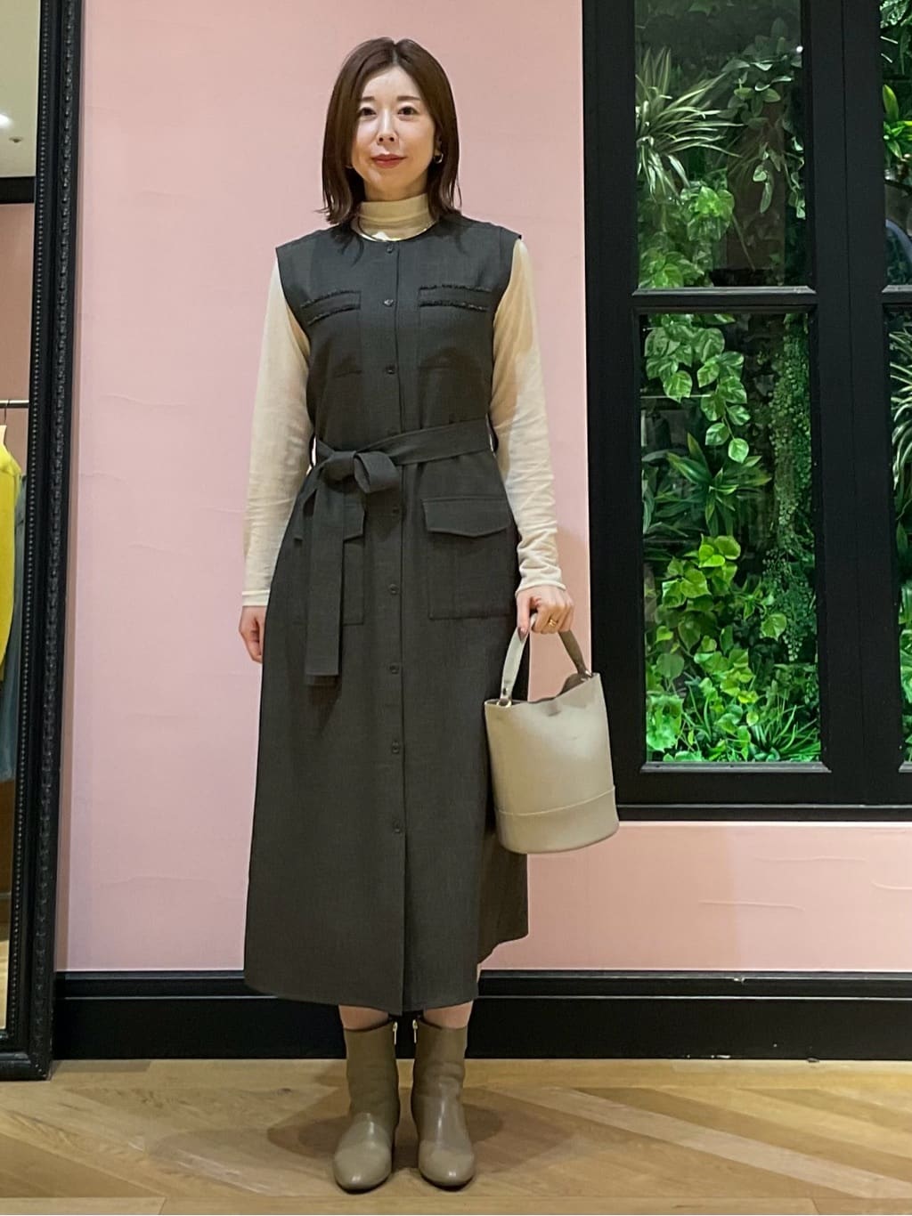 maruさんの「DRESSTERIOR｜【シアー素材】シアータートルトップス」を使ったコーディネート