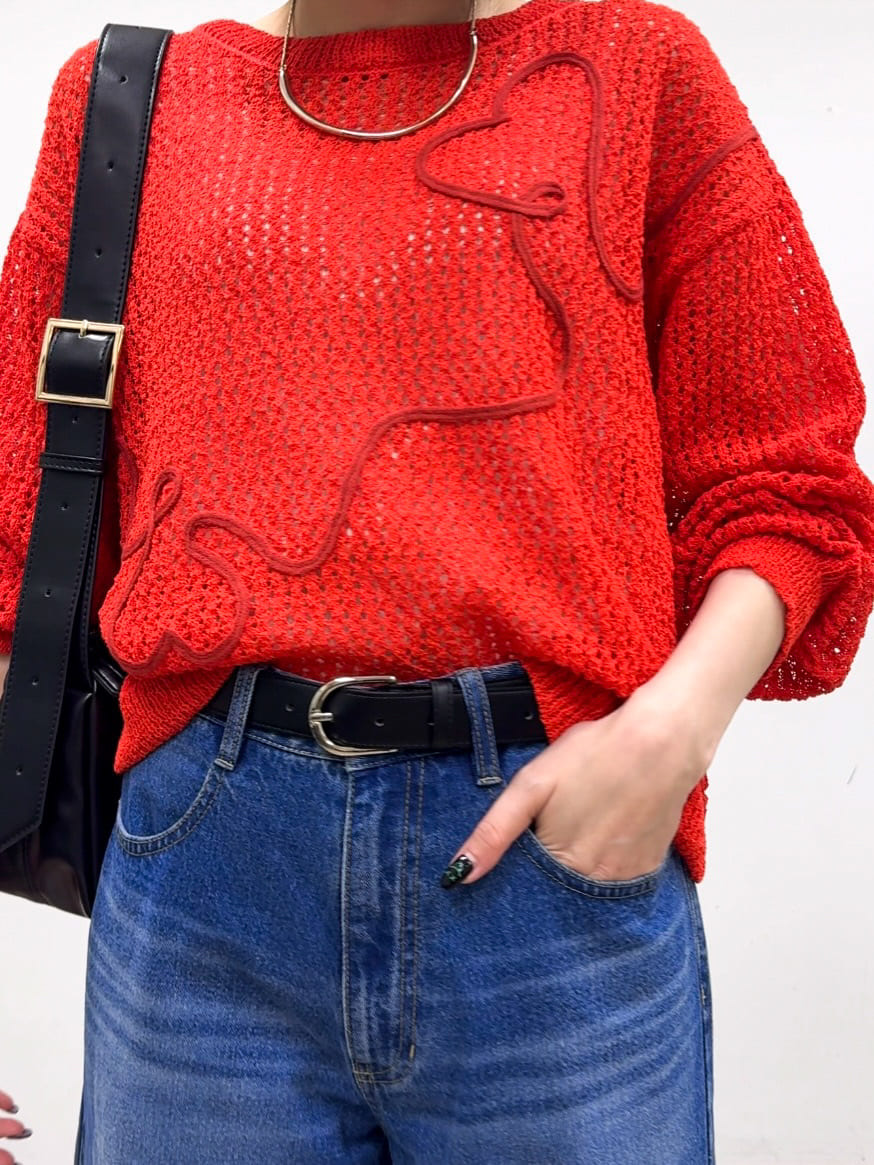 𝐜𝐡𝐢𝐤𝐚さんの「SHOO･LA･RUE｜コード刺繍アソートメッシュカーディガン」を使ったコーディネート