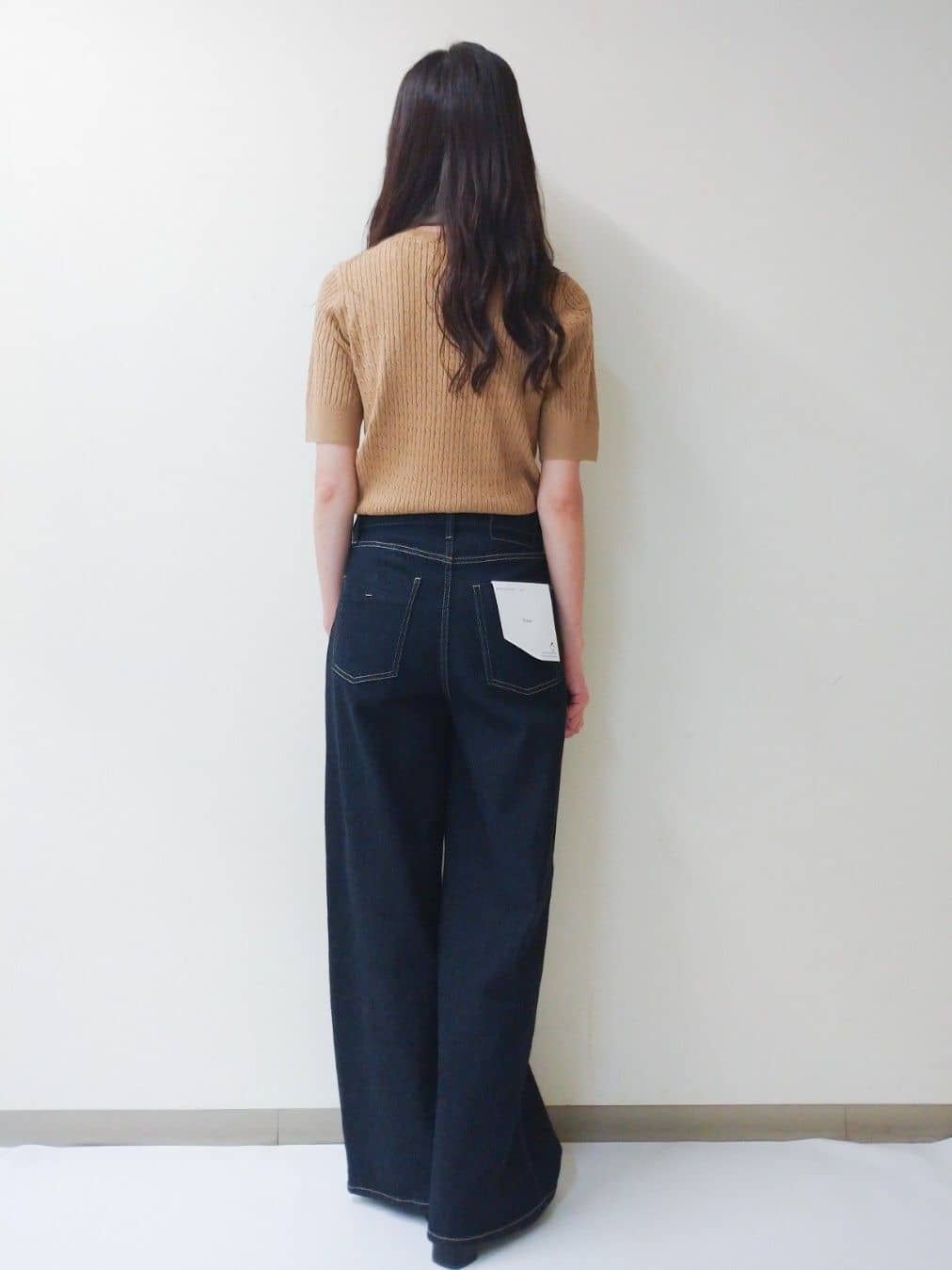 yuriさんの「OPAQUE.CLIP｜ケーブルハーフスリーブニット【UVケア／洗濯機OK】《6col／S～LL》」を使ったコーディネート