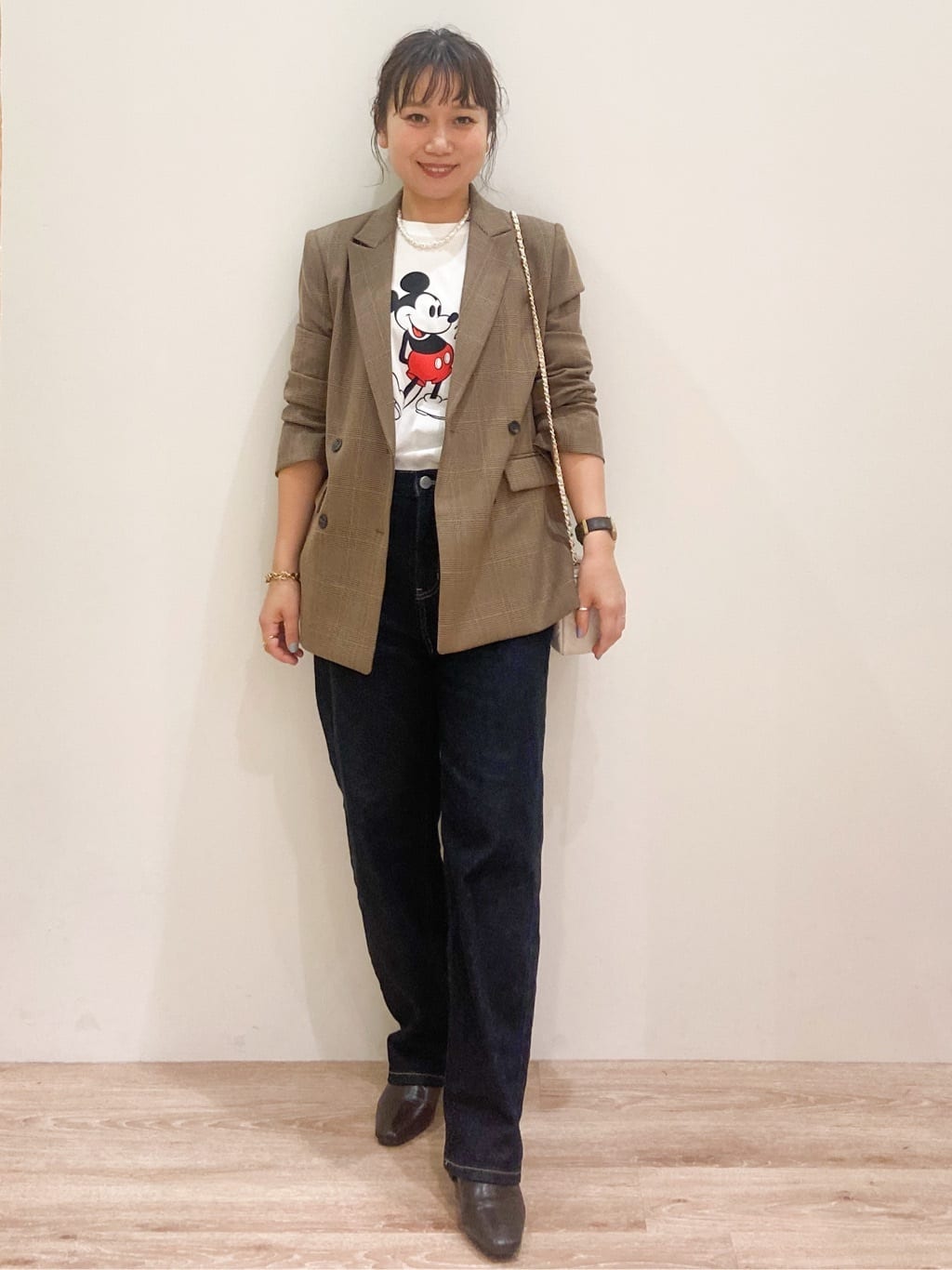 risayanさんの「OPAQUE.CLIP｜【Mickey Mouse】プリントロングTシャツ」を使ったコーディネート