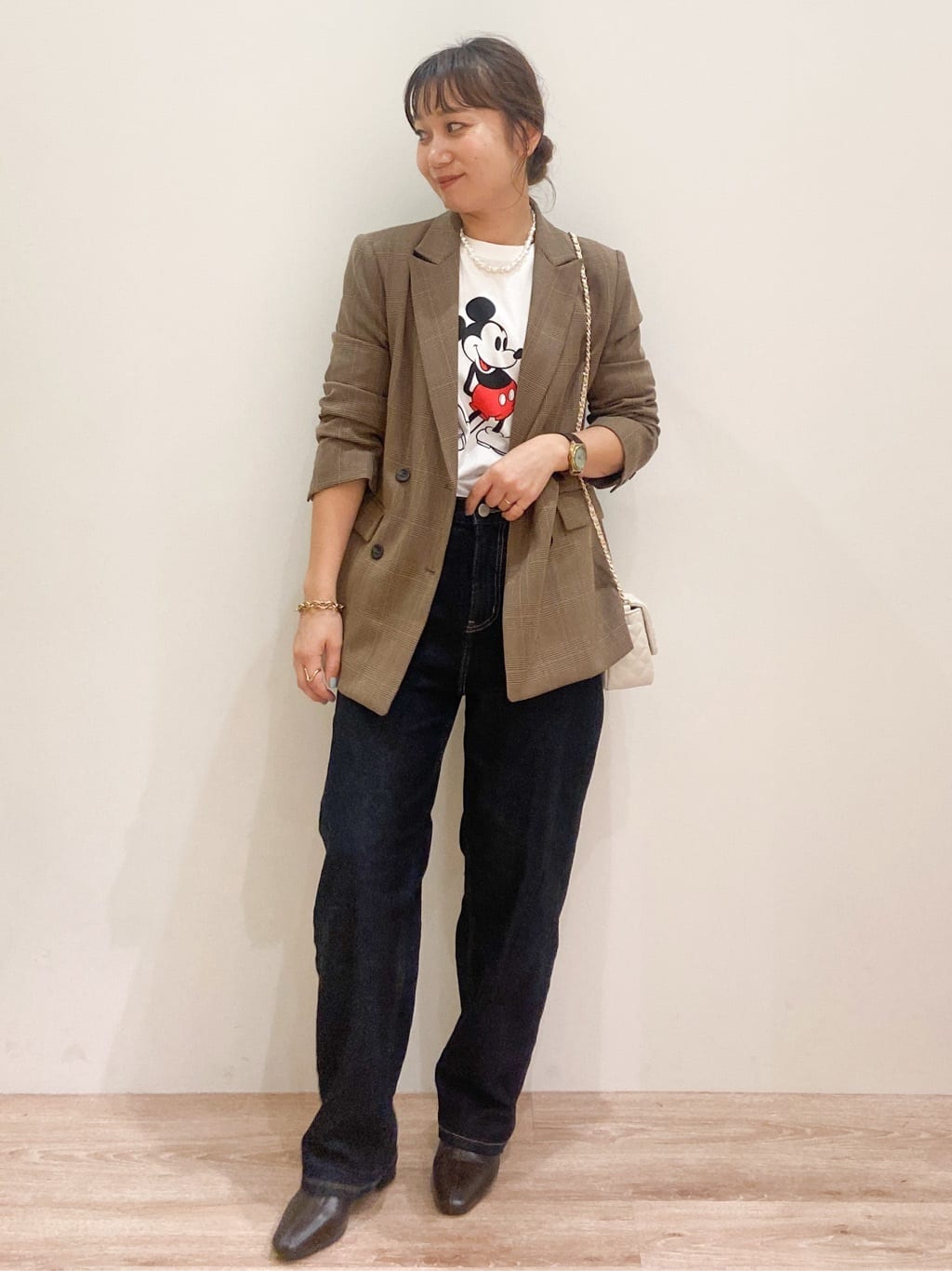 risayanさんの「OPAQUE.CLIP｜【Mickey Mouse】プリントロングTシャツ」を使ったコーディネート