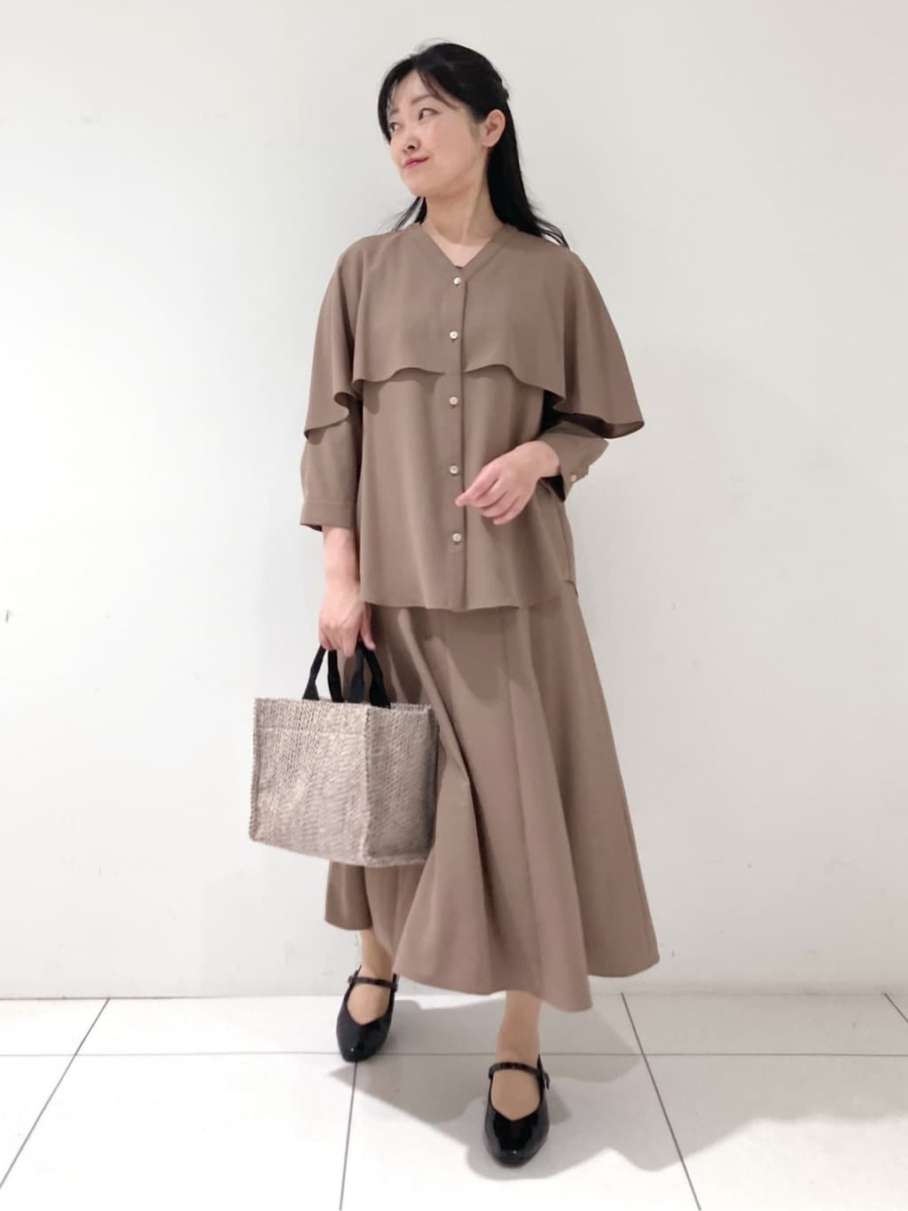 momokoさんの「INDIVI｜【美シルエット】ノースリーブワンピース」を使ったコーディネート