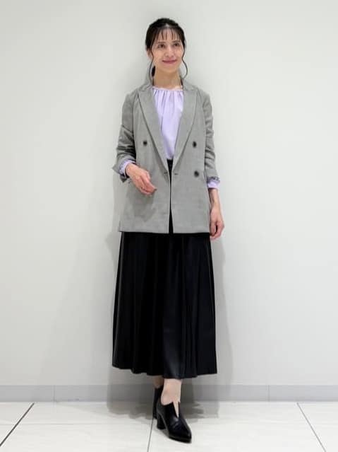 kayoさんの「INDIVI｜【洗える／セットアップ可能】凹凸ストレッチ素材ダブルジャケット」を使ったコーディネート