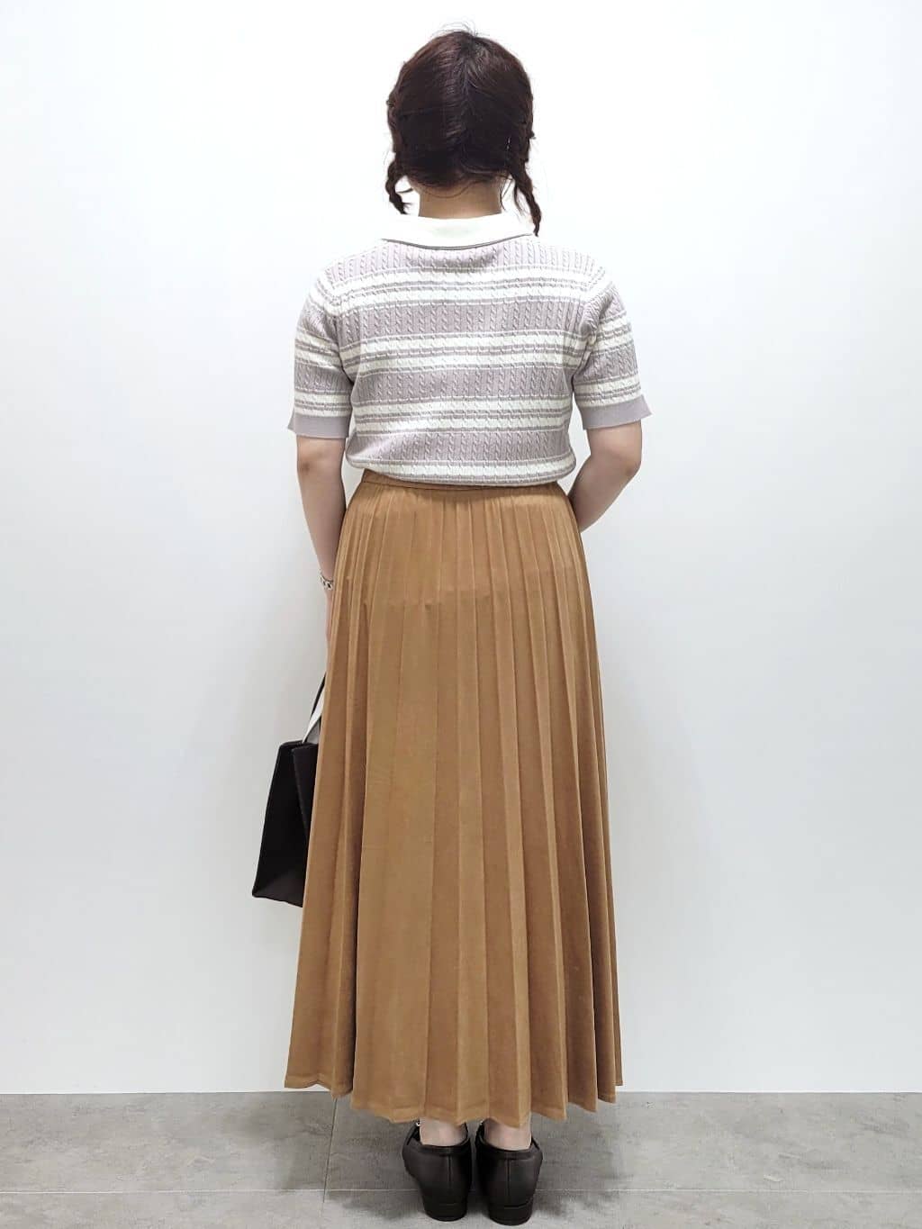 kinaさんの「index｜ランダムボーダーケーブルポロニット【洗濯機洗い可／抗ピル】」を使ったコーディネート