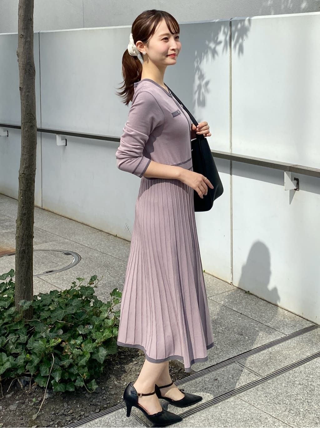 みさかさんの「index｜バイカラードッキング風ニットワンピース【洗濯機OK／抗ピル】」を使ったコーディネート