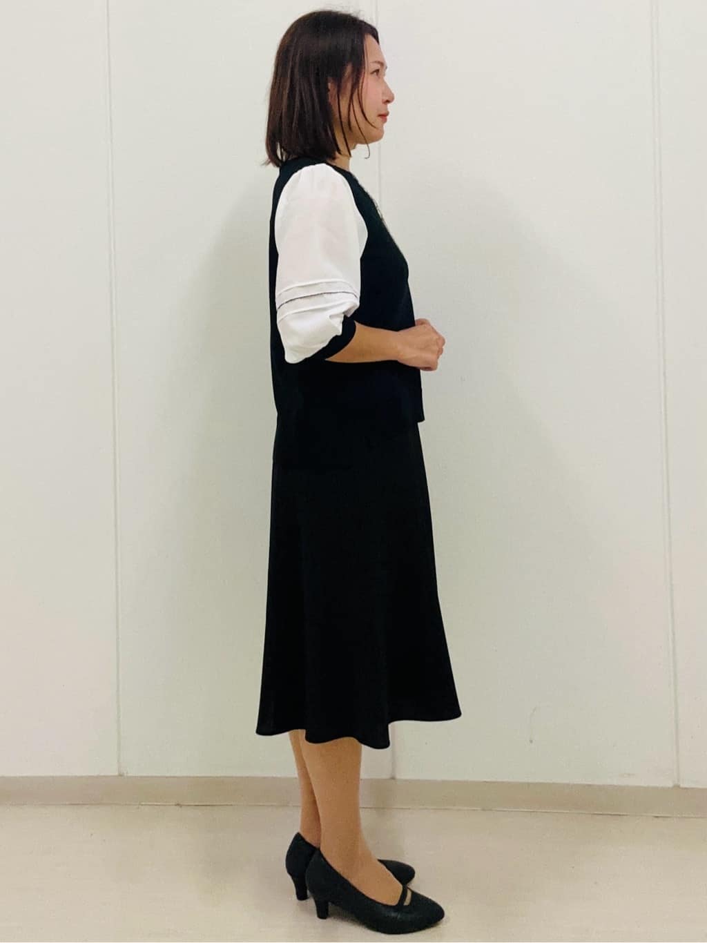 haseさんの「Reflect｜【WEB先行カラーあり／手洗い可】ジョーゼットスリーブ&times;ニット」を使ったコーディネート