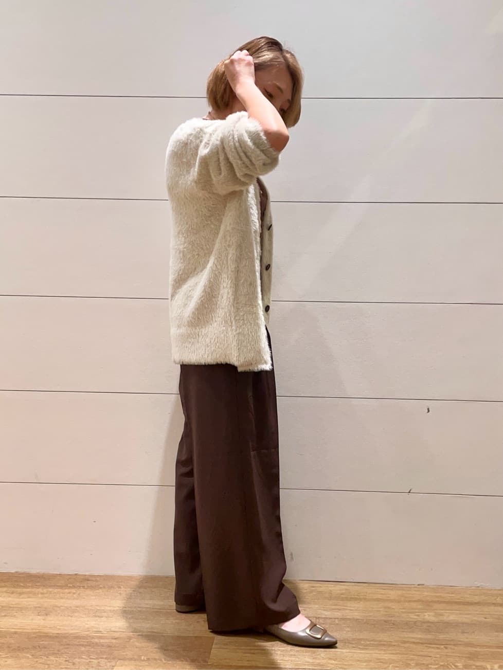 Ryoさんの「THE SHOP TK｜【ふわふわあったか】フェザーカーディガン」を使ったコーディネート