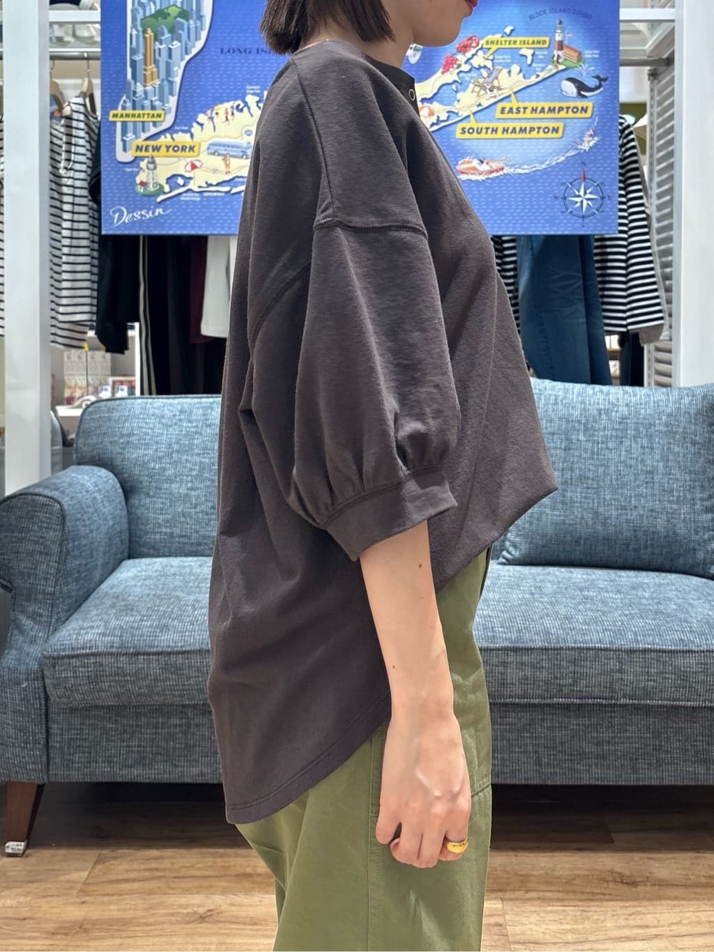 risaさんの「Dessin｜【360度可愛い/前後2WAY/洗える】ライトコットンヘンリーカットソー」を使ったコーディネート