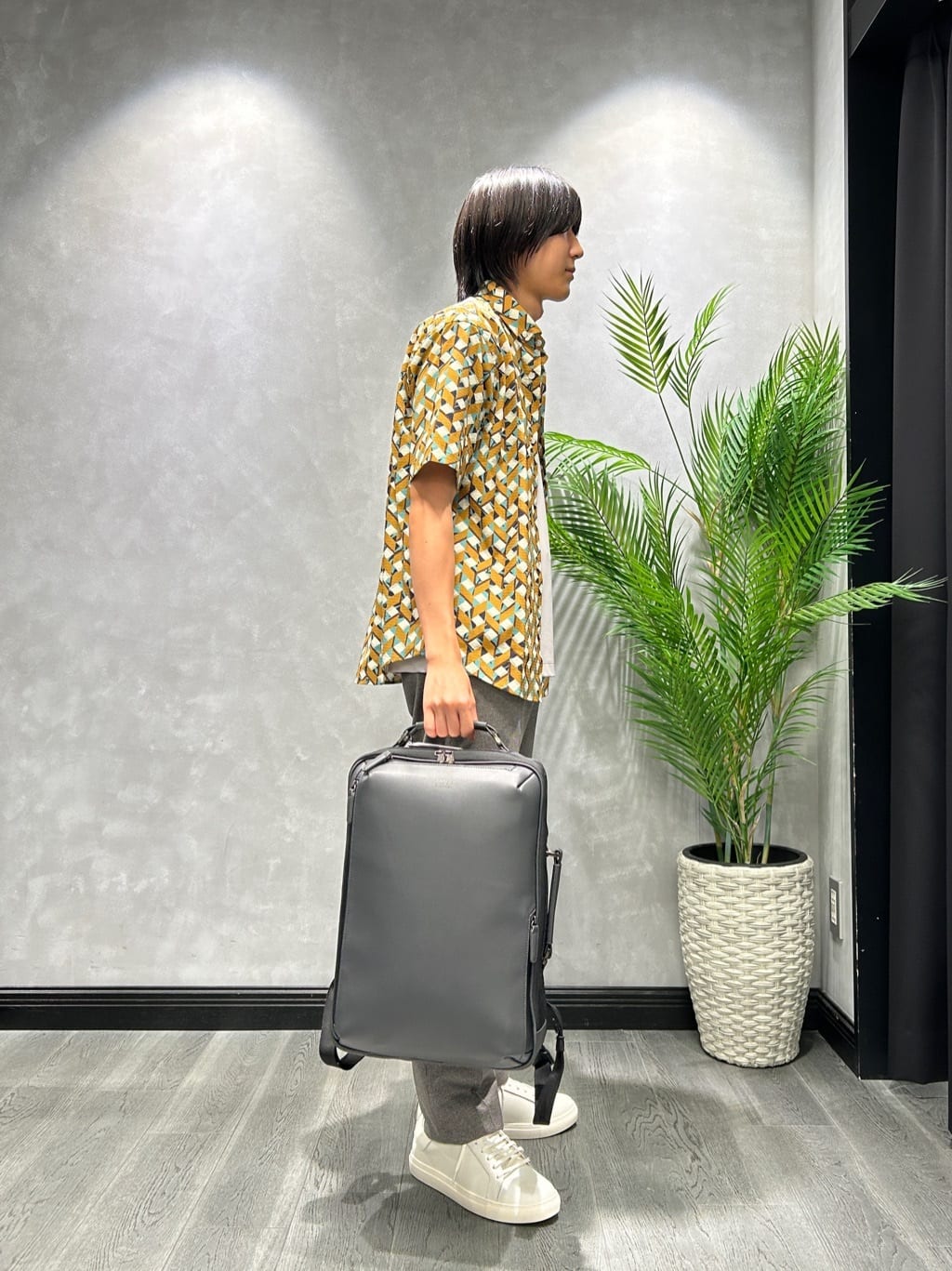 ruiさんの「TAKEO KIKUCHI｜【COOL CITY WEAR】籠目アート柄 サッカーシャツ /通気性」を使ったコーディネート