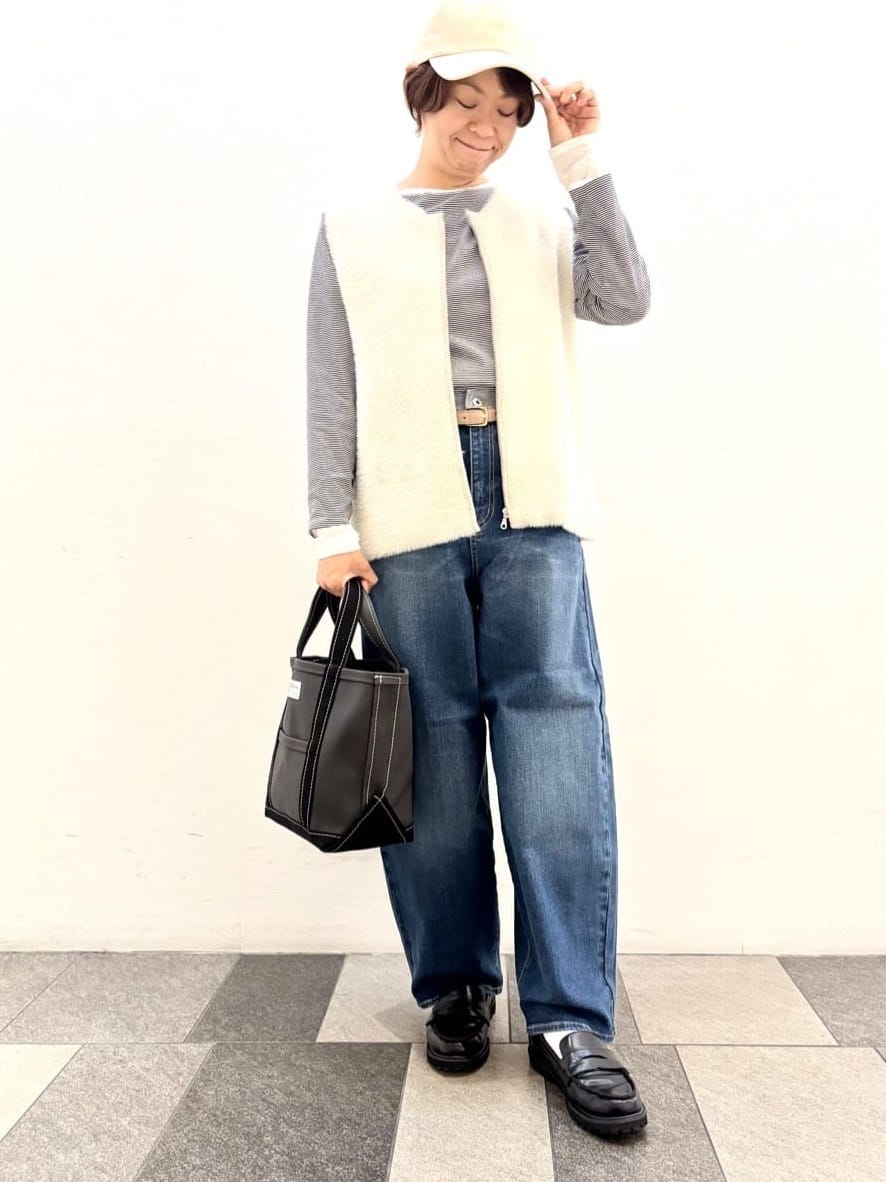Haruさんの「Dessin｜【洗える】ファーヤーンジップジレ」を使ったコーディネート