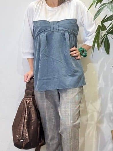 misakiさんの「SHOO･LA･RUE｜【高レビュー/SS-LL/美脚シルエット】すっきりきれい見え テーパードパンツ」を使ったコーディネート