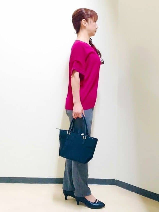 花さんの「Reflect｜【選べる7色◎／手洗い可／二の腕カバー】半袖ニット」を使ったコーディネート