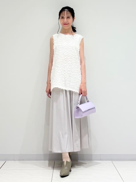 kayoさんの「INDIVI｜【インナーとしても活躍！】フリンジジャカードチュニック」を使ったコーディネート