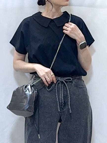 𝐇𝐢𝐫𝐨𝐦𝐢さんの「SHOO･LA･RUE｜【S-LL】こだわりの襟バランスが大人かわいい ボックスシルエットトップス」を使ったコーディネート