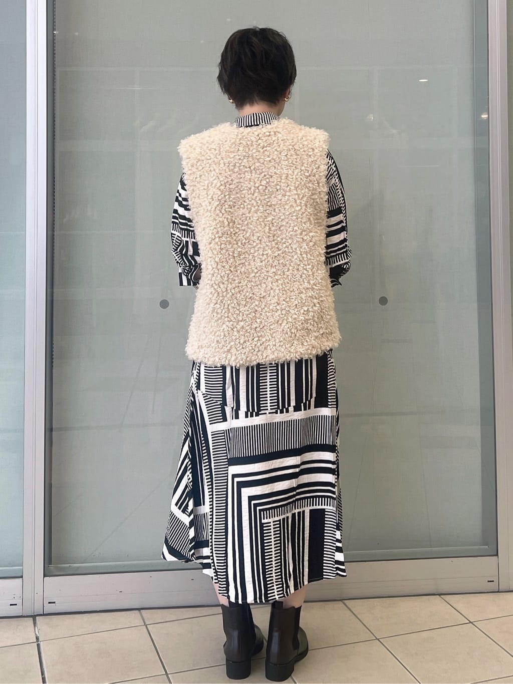 yo-koさんの「OPAQUE.CLIP｜ジオメトリック柄ワンピース」を使ったコーディネート