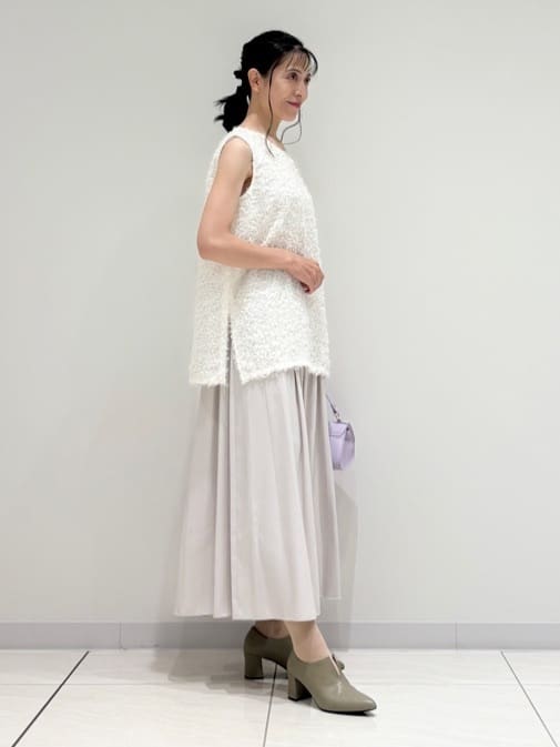 kayoさんの「INDIVI｜【インナーとしても活躍！】フリンジジャカードチュニック」を使ったコーディネート
