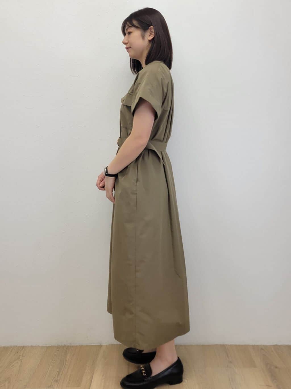 LISAさんの「OPAQUE.CLIP｜ダブルポケットシャツワンピース【洗濯機洗い可】」を使ったコーディネート