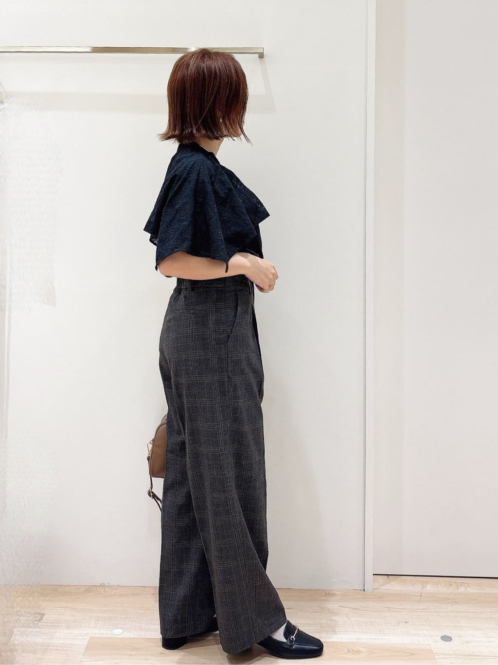 MIYUさんの「grove｜【洗える】毎日履きたいチェックワイドパンツ」を使ったコーディネート