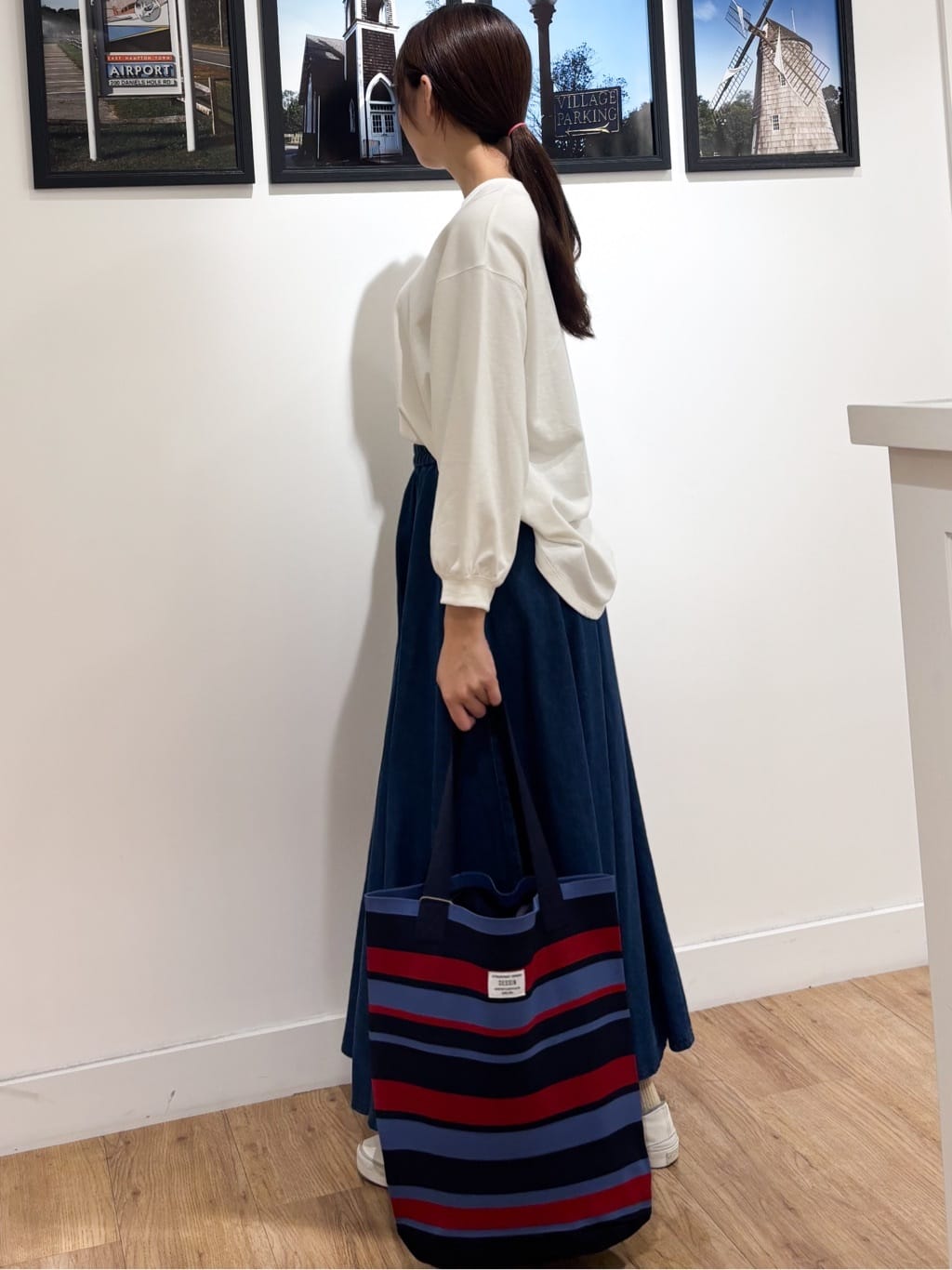 Ririkaさんの「Dessin｜【360度可愛い・洗える】バックヘンリーカットソー」を使ったコーディネート