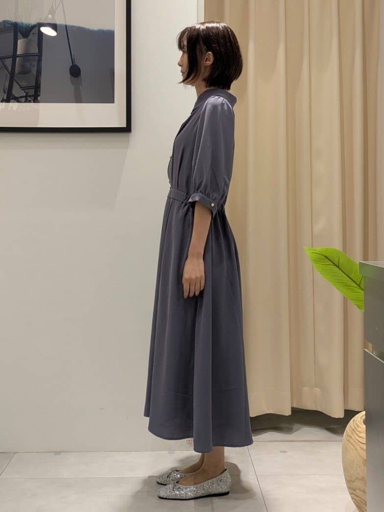 なめさんの「THE SHOP TK｜5分袖シャツワンピース【防シワ/吸水速乾/UVケア/洗濯機OK】」を使ったコーディネート