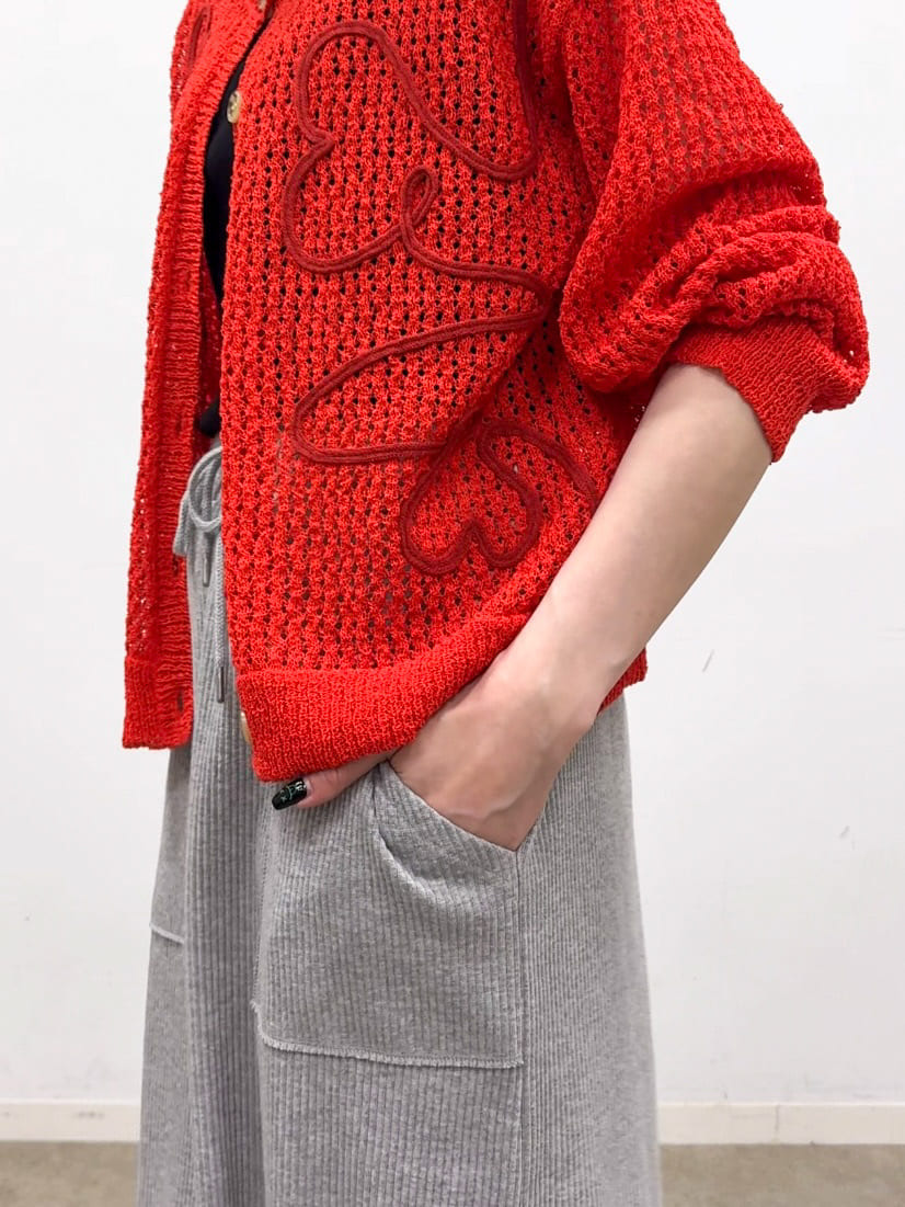 𝐜𝐡𝐢𝐤𝐚さんの「SHOO･LA･RUE｜コード刺繍アソートメッシュカーディガン」を使ったコーディネート