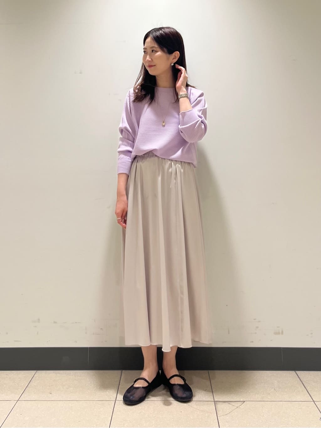 shokoさんの「INDIVI｜【洗える／体型カバー】美シルエットニット」を使ったコーディネート