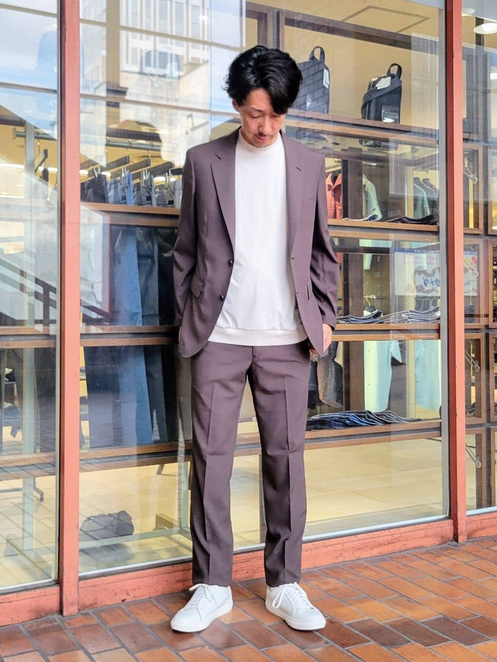 piroyaさんの「TAKEO KIKUCHI｜【COOL CITY WEAR】アーバンクール ジャケット /接触冷感・吸水速乾」を使ったコーディネート