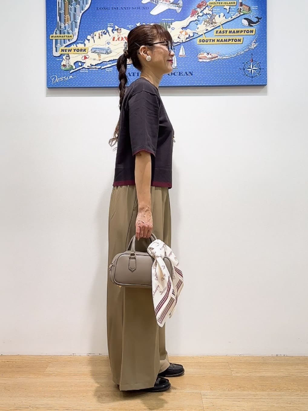 Yasucoさんの「Dessin｜【洗える】バイカラーショート丈ニット」を使ったコーディネート