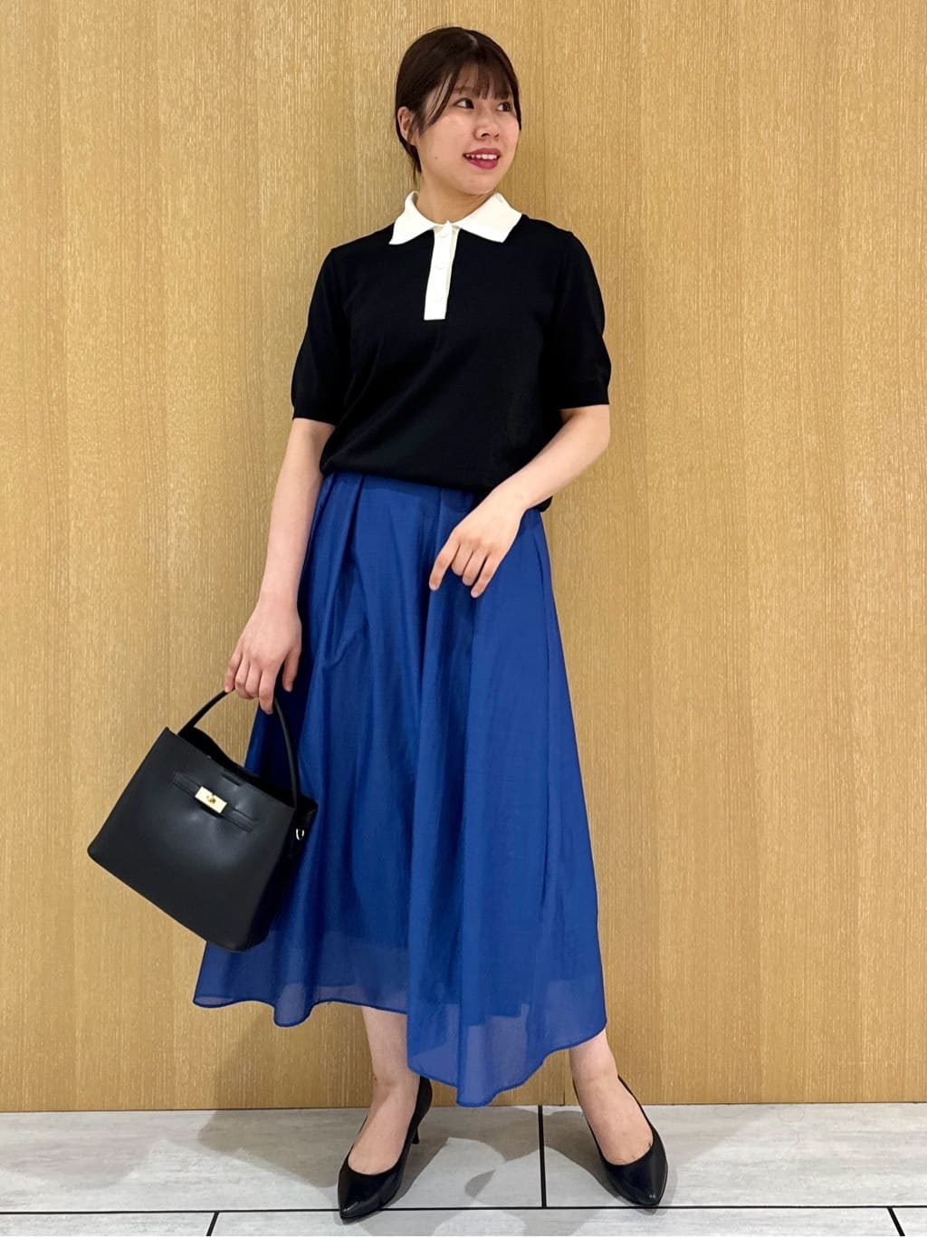nanaさんの「UNTITLED｜【トレンド/きれいめ】5分袖ポロニット」を使ったコーディネート