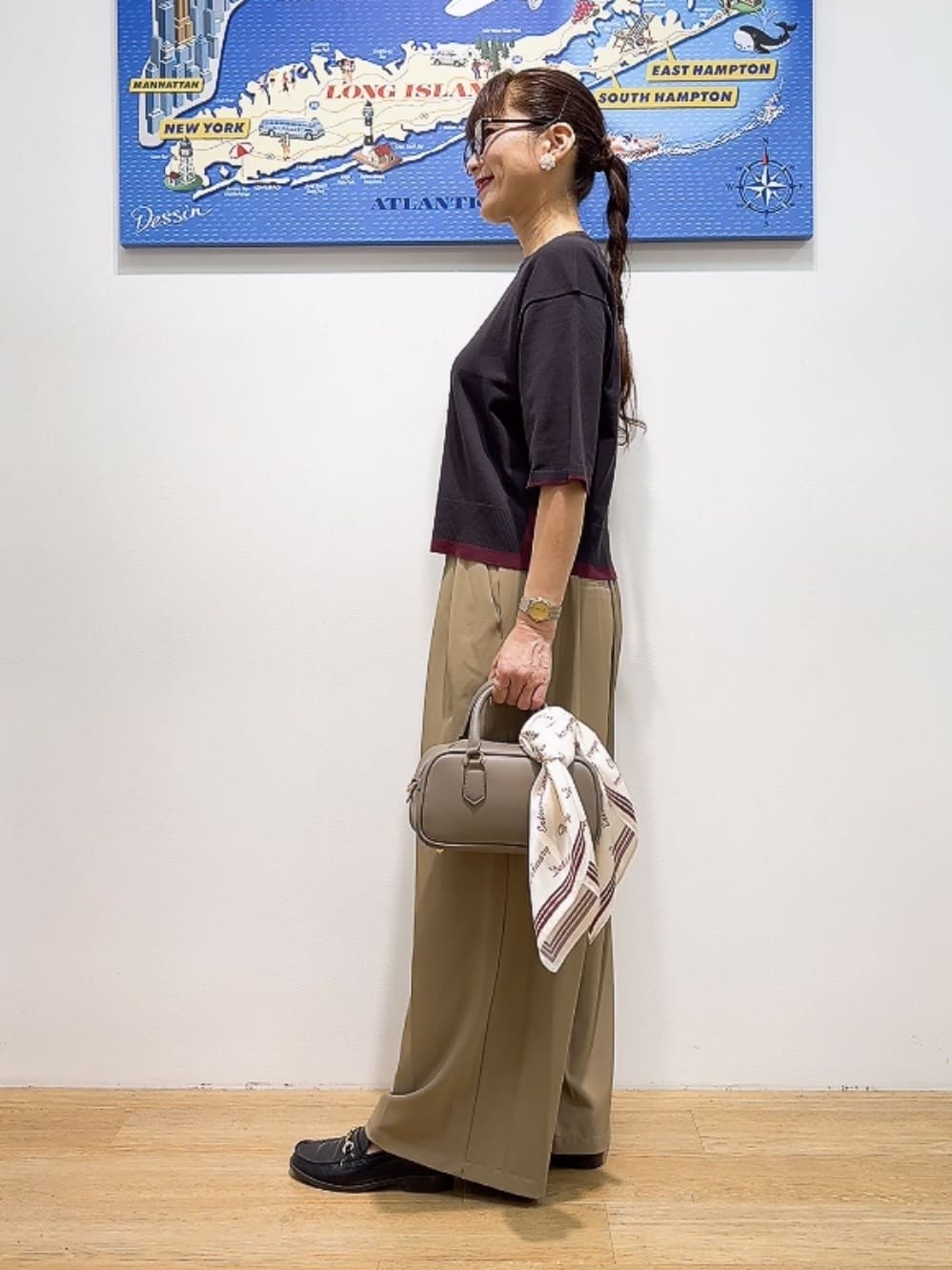 Yasucoさんの「Dessin｜【洗える】バイカラーショート丈ニット」を使ったコーディネート