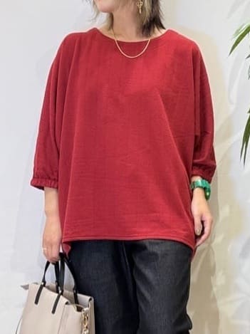 misakiさんの「SHOO･LA･RUE｜【S-LL/7分袖】ゆるシルエットが心地よい ドルマントップス」を使ったコーディネート