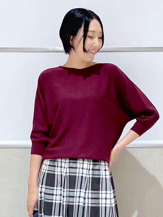 eriko さんの「Dessin｜【洗える】後ろボタンニットプルオーバー七分袖」を使ったコーディネート