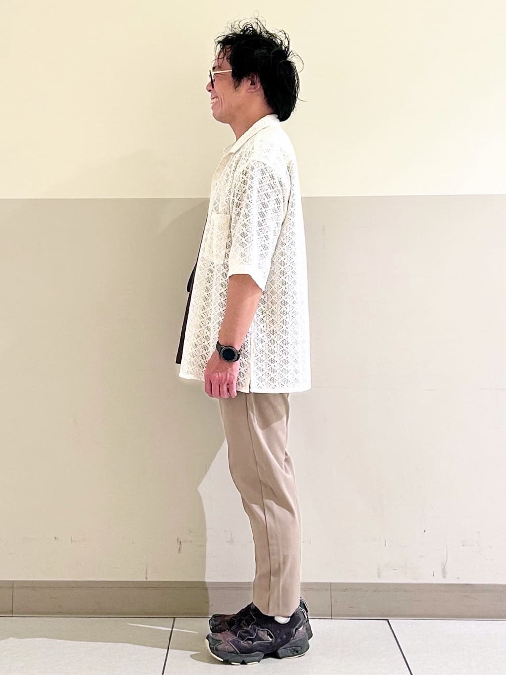 KENJI Iさんの「THE SHOP TK｜クラフトレース半袖シャツ 【洗濯機OK】」を使ったコーディネート