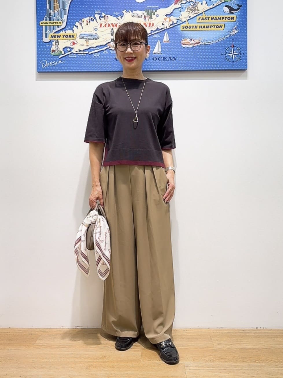 Yasucoさんの「Dessin｜【洗える】バイカラーショート丈ニット」を使ったコーディネート