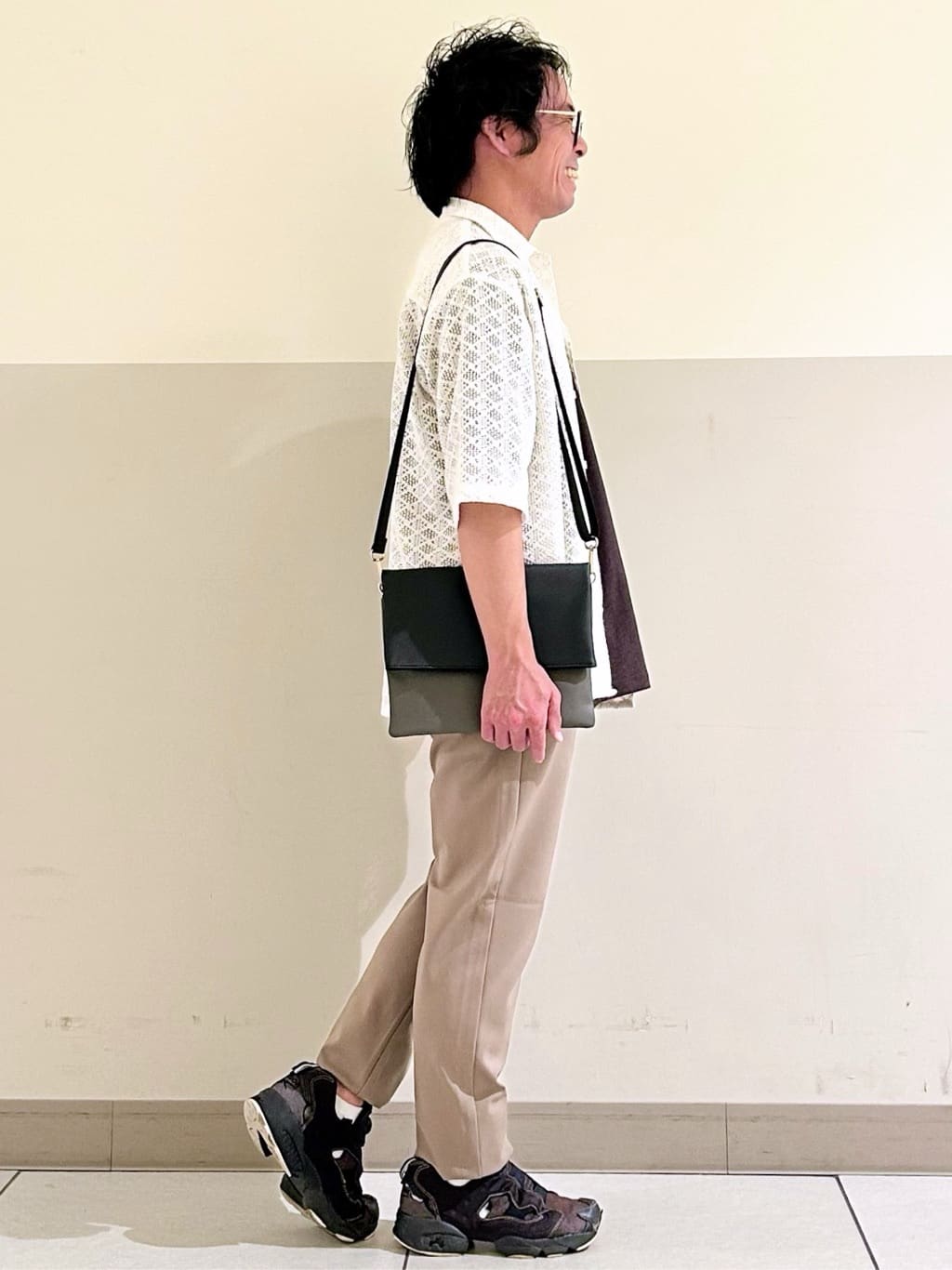 KENJI Iさんの「THE SHOP TK｜クラフトレース半袖シャツ 【洗濯機OK】」を使ったコーディネート
