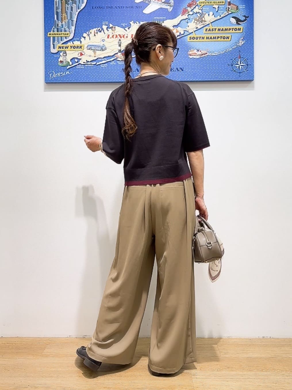 Yasucoさんの「Dessin｜【洗える】バイカラーショート丈ニット」を使ったコーディネート