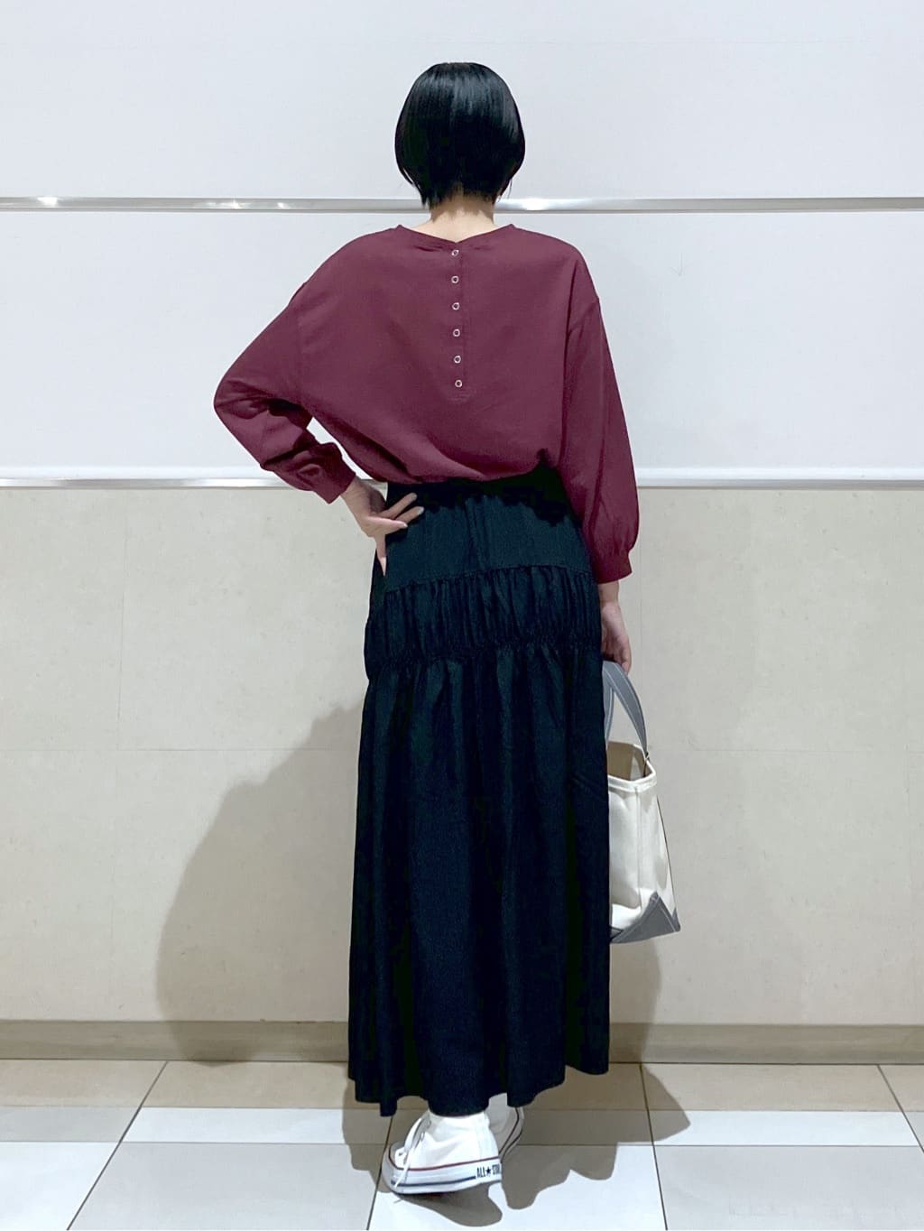 eriko さんの「Dessin｜【360度可愛い・洗える】バックヘンリーカットソー」を使ったコーディネート