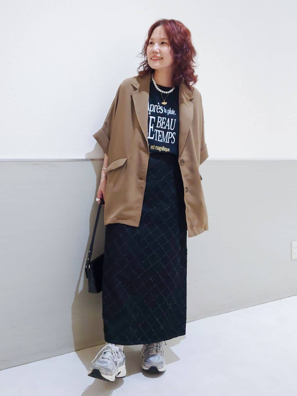 maruさんの「THE SHOP TK｜アソートロゴTシャツ【接触冷感/防シワ/吸水速乾/UVケア/洗濯機OK】」を使ったコーディネート